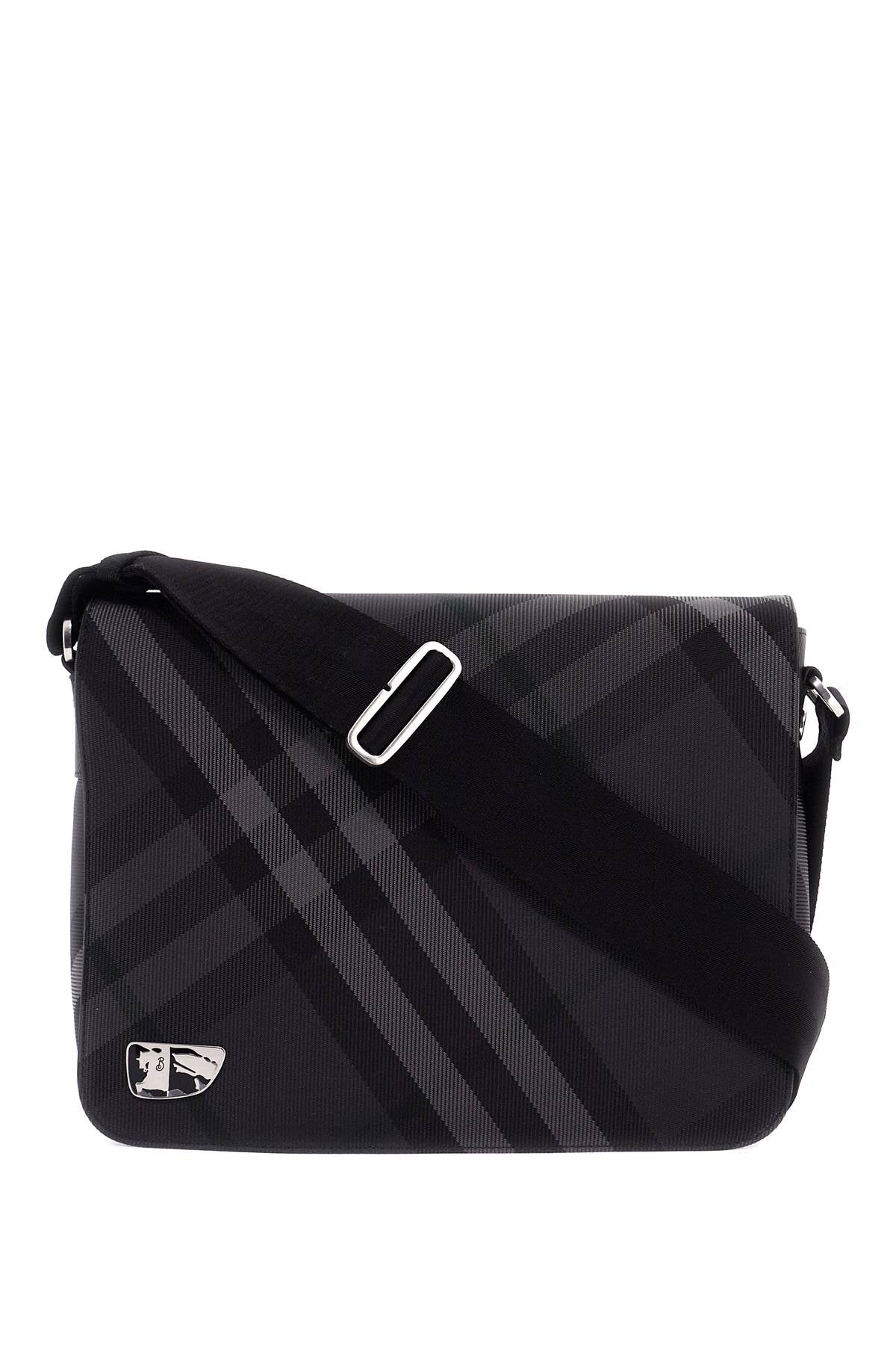 Burberry ered  checkered nylon messenger bag with