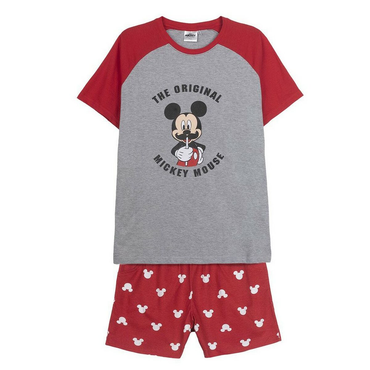 Summer Pyjama Mickey Mouse Red (Adults) Men Grey