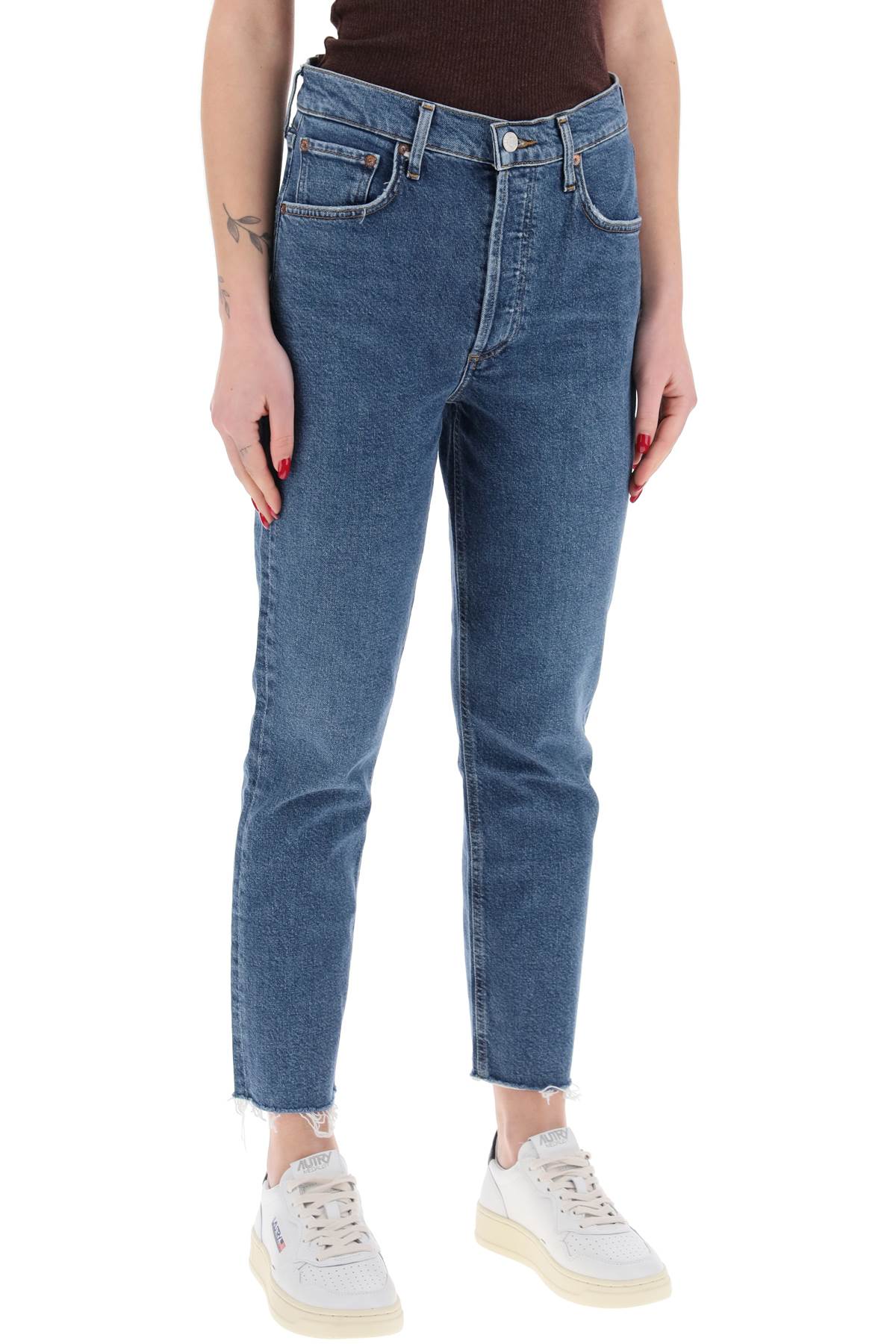 Agolde high-waisted straight cropped jeans in the