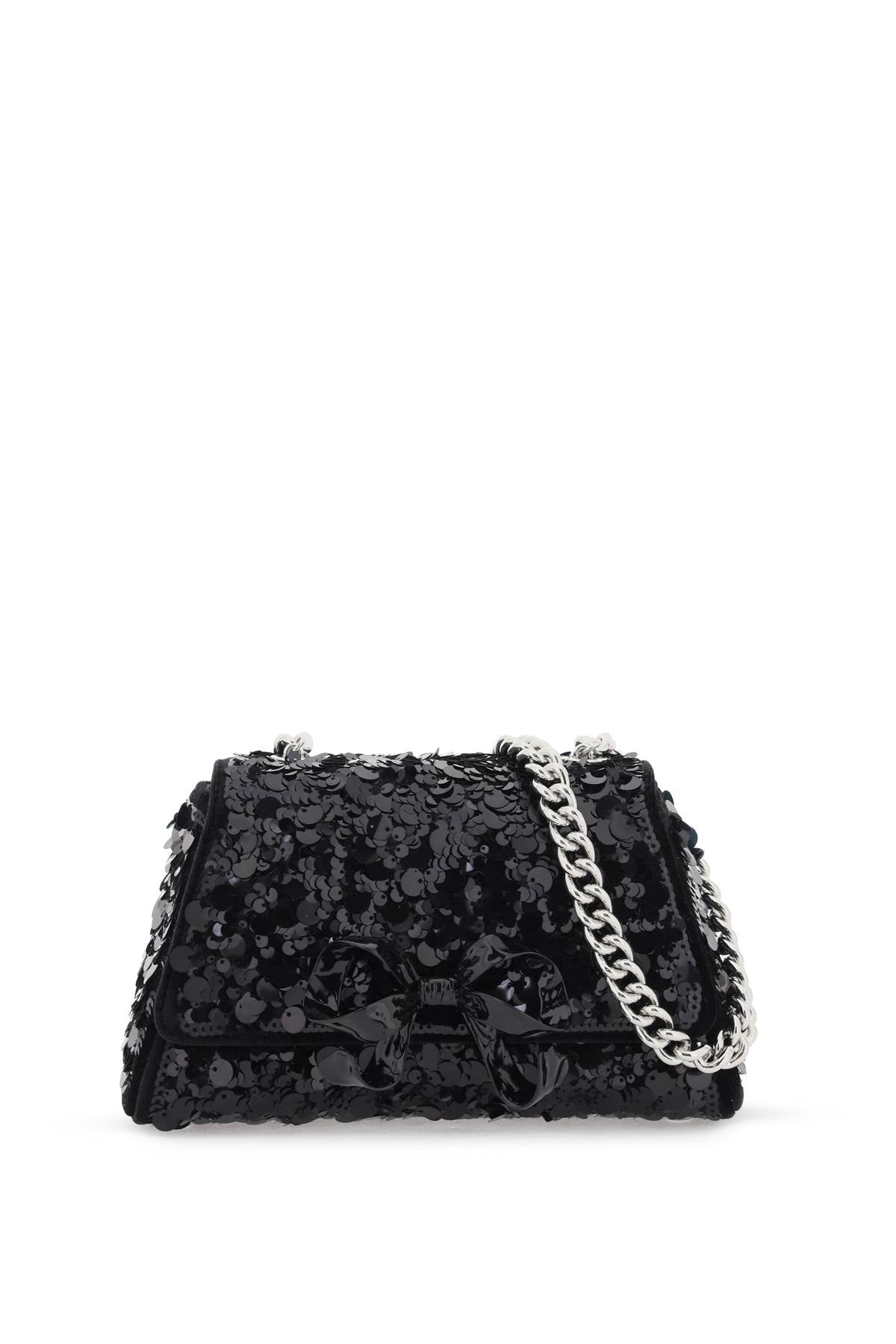 Self Portrait Self Portrait sequined bow mini shoulder bag