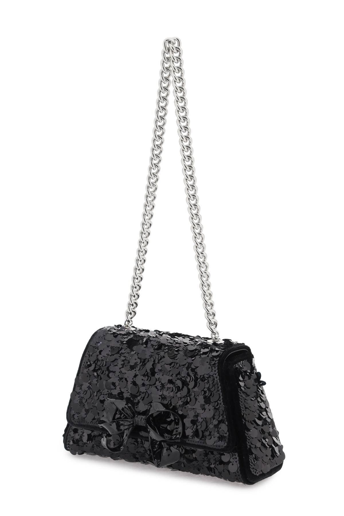 Self Portrait Self Portrait sequined bow mini shoulder bag