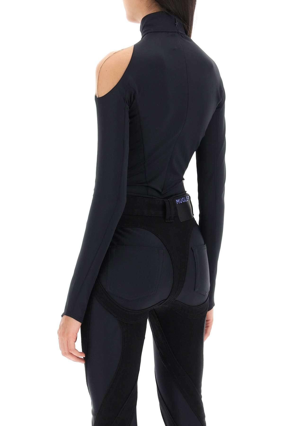 Mugler long-sleeved swirly bodysuit