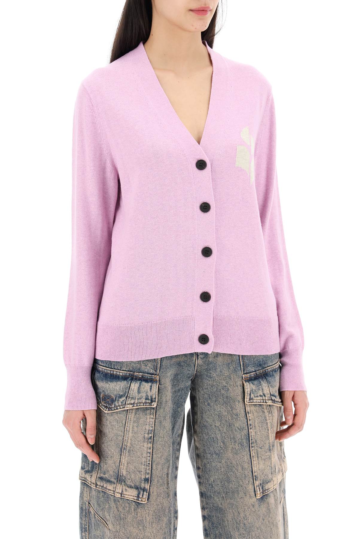 Isabel Marant Etoile karin cardigan with logo intarsia