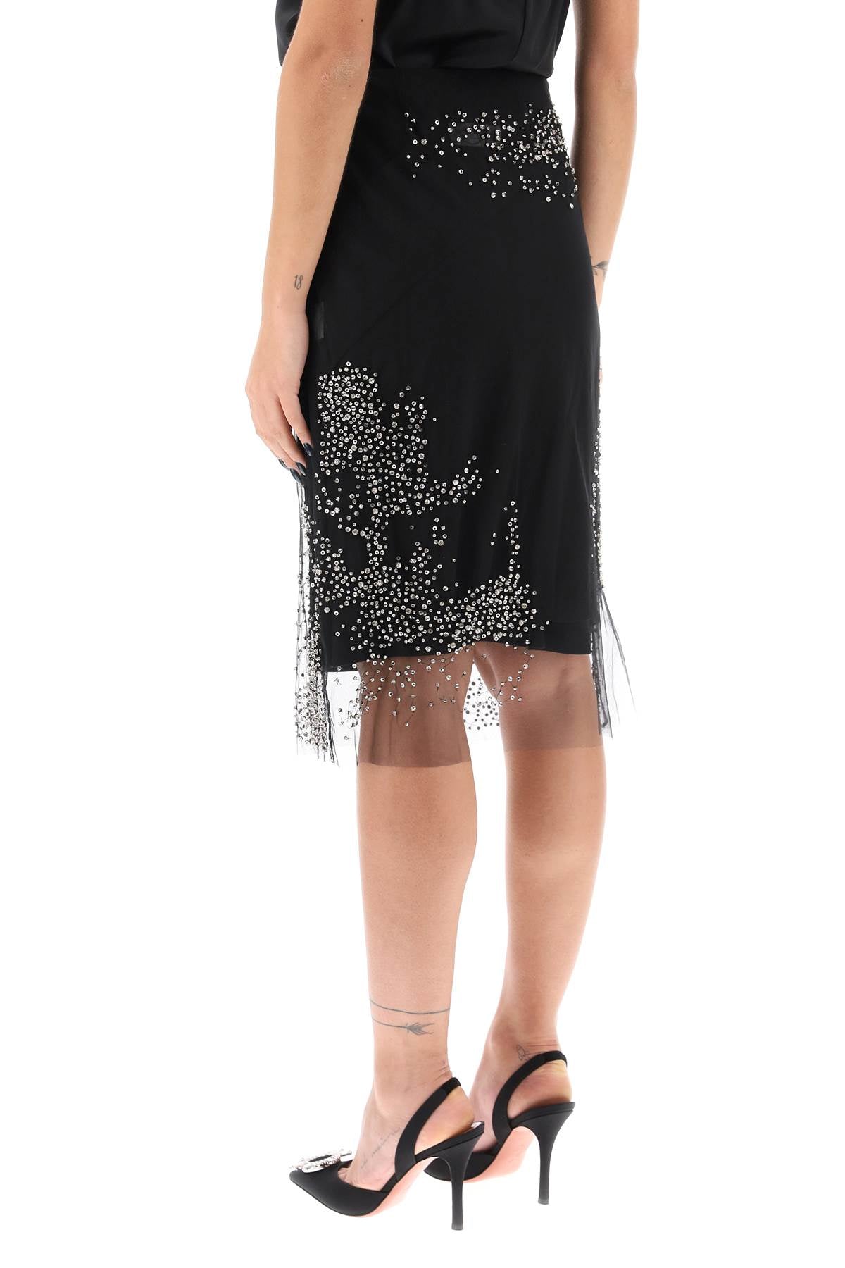 Des Phemmes diamanté tulle skirt