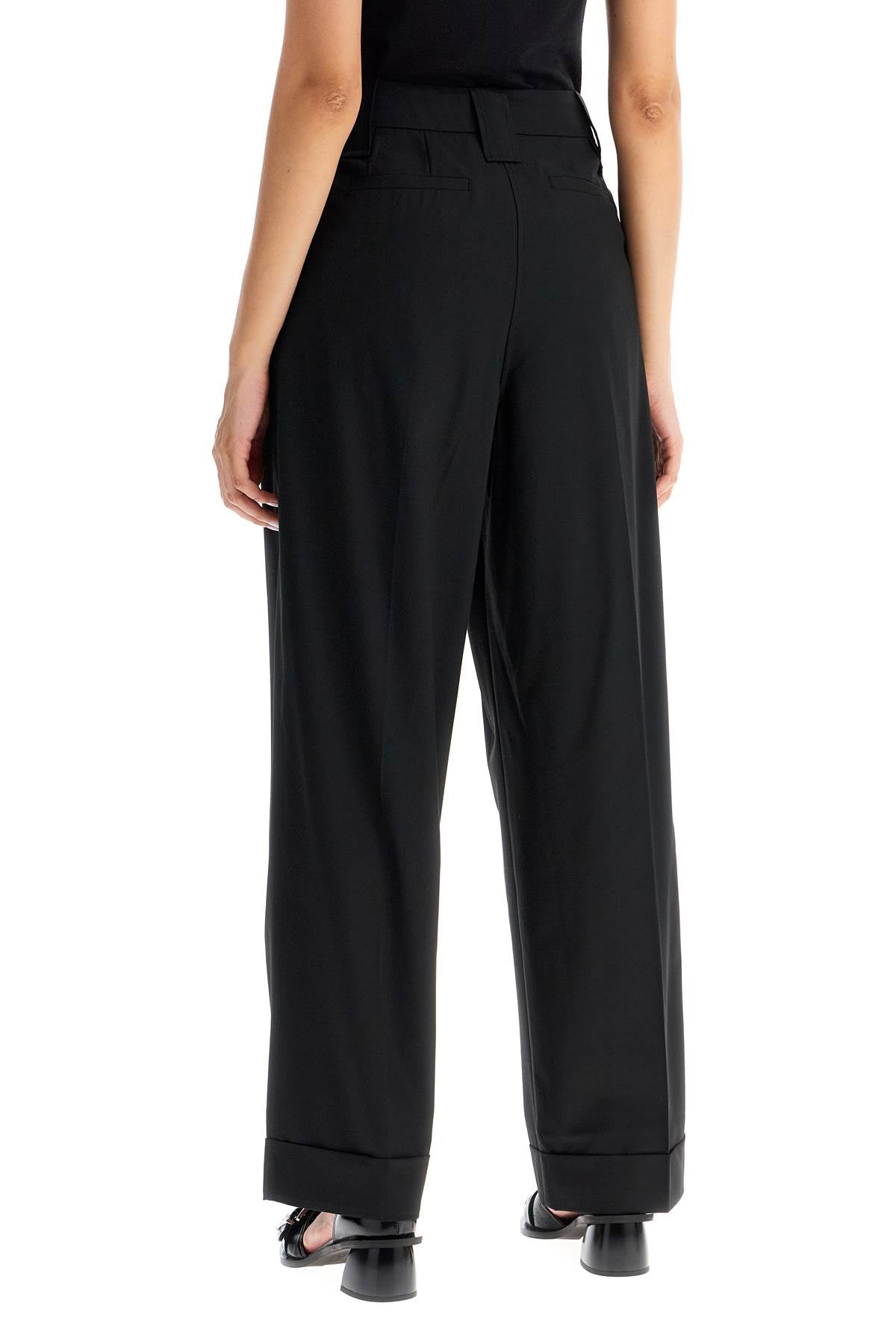 Ganni double pleat fluid trousers