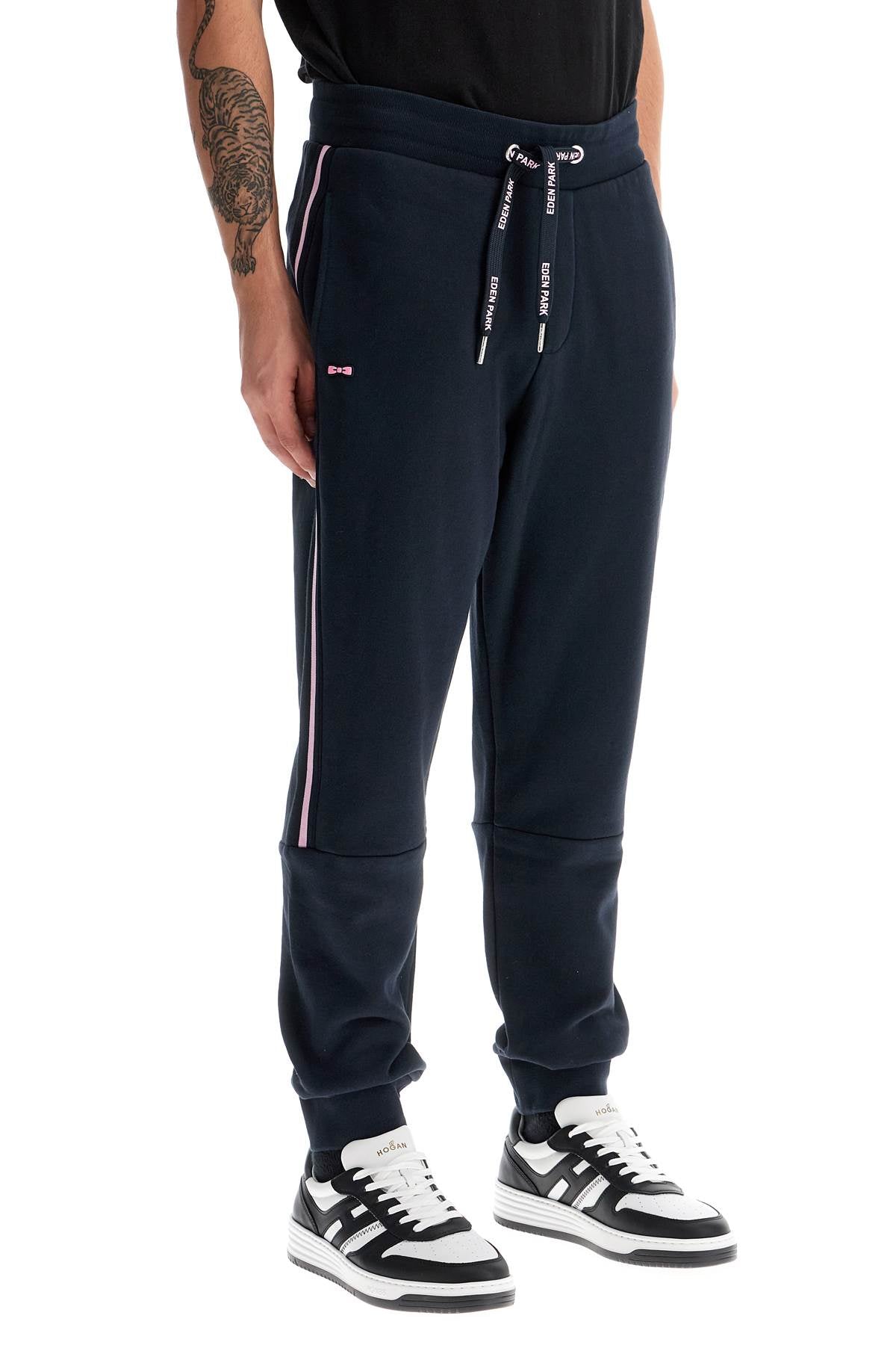 EDEN PARK contrast band joggers with eight