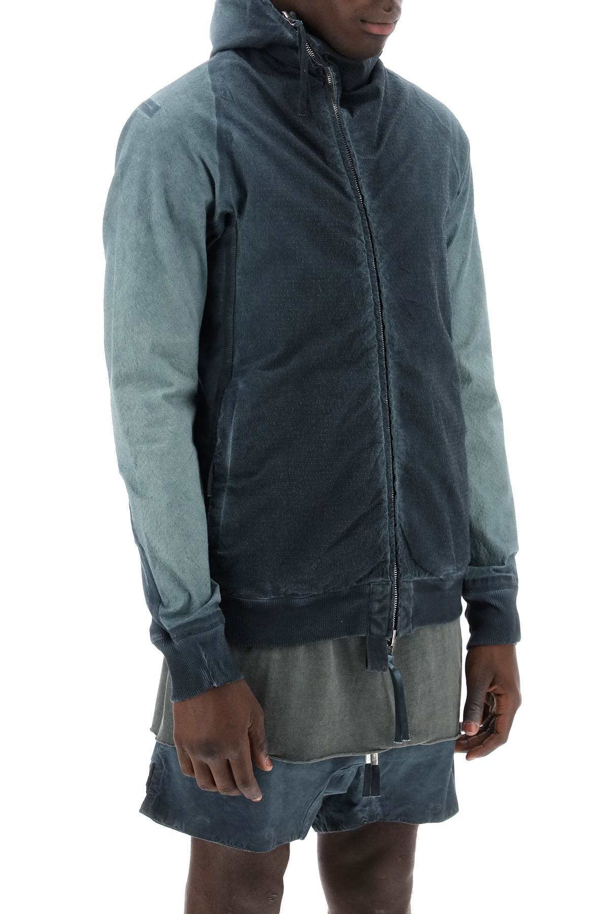 Boris Bidjan Saberi hybrid sweatshirt with zip and hood