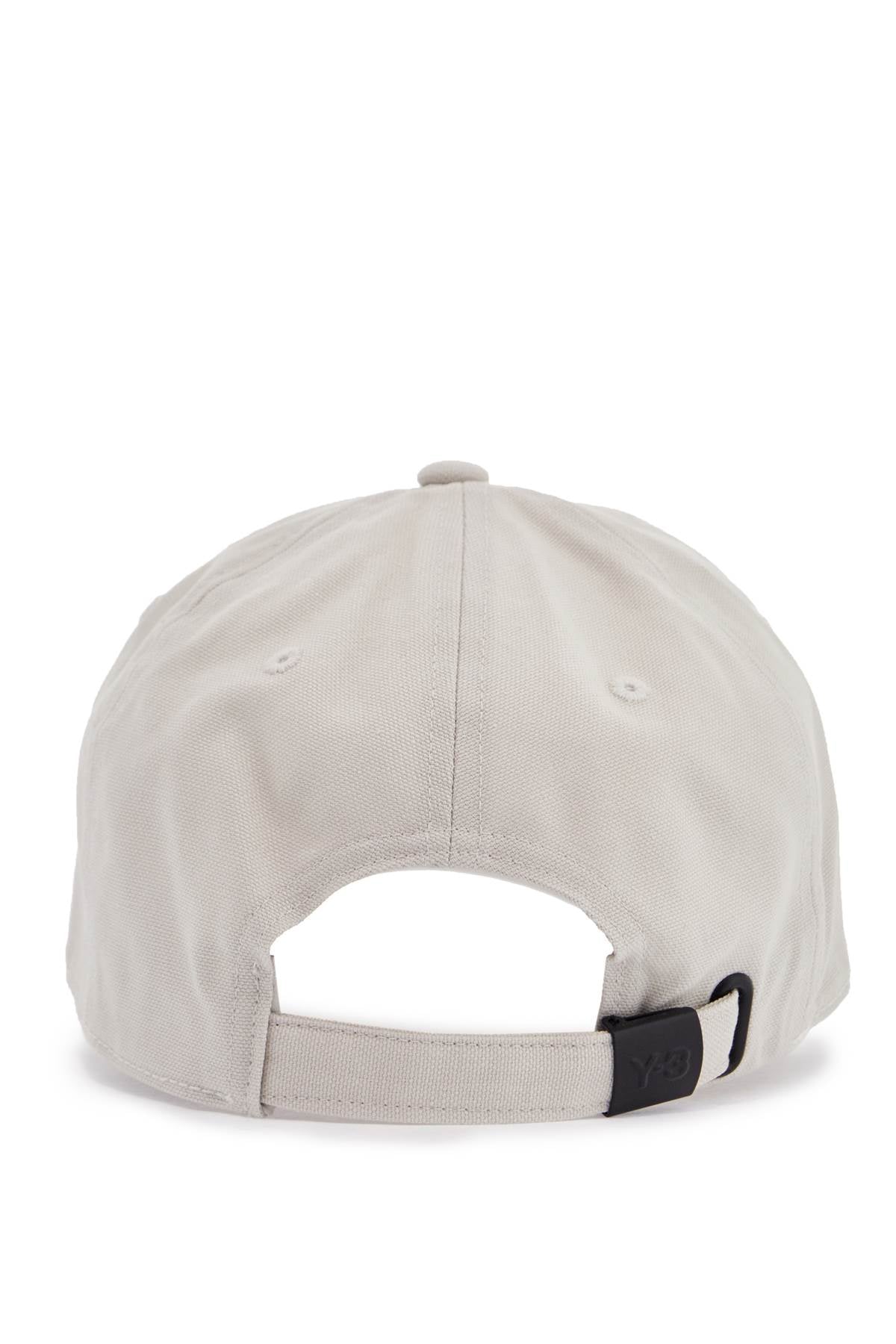 Y-3 gray cotton cap with large logo and curved brim