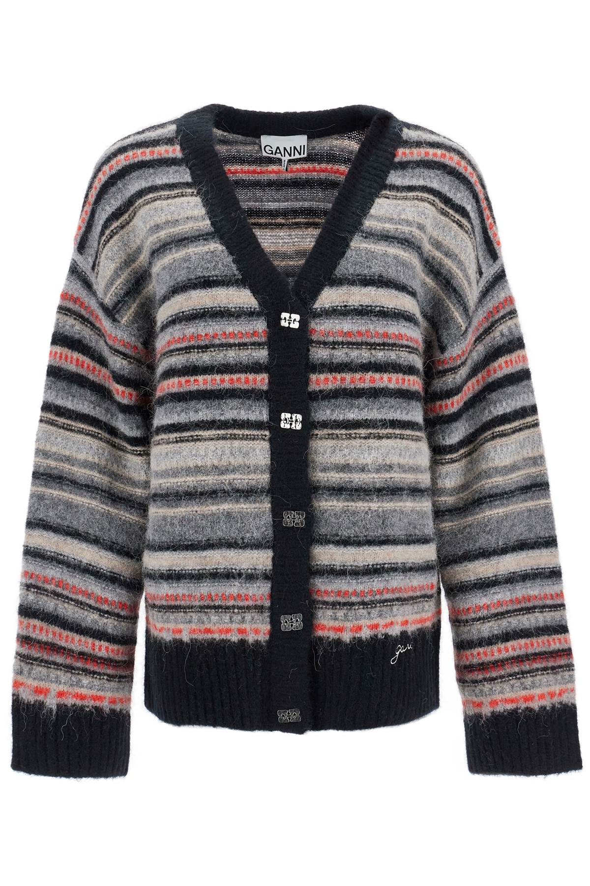 Ganni striped boxy cardigan