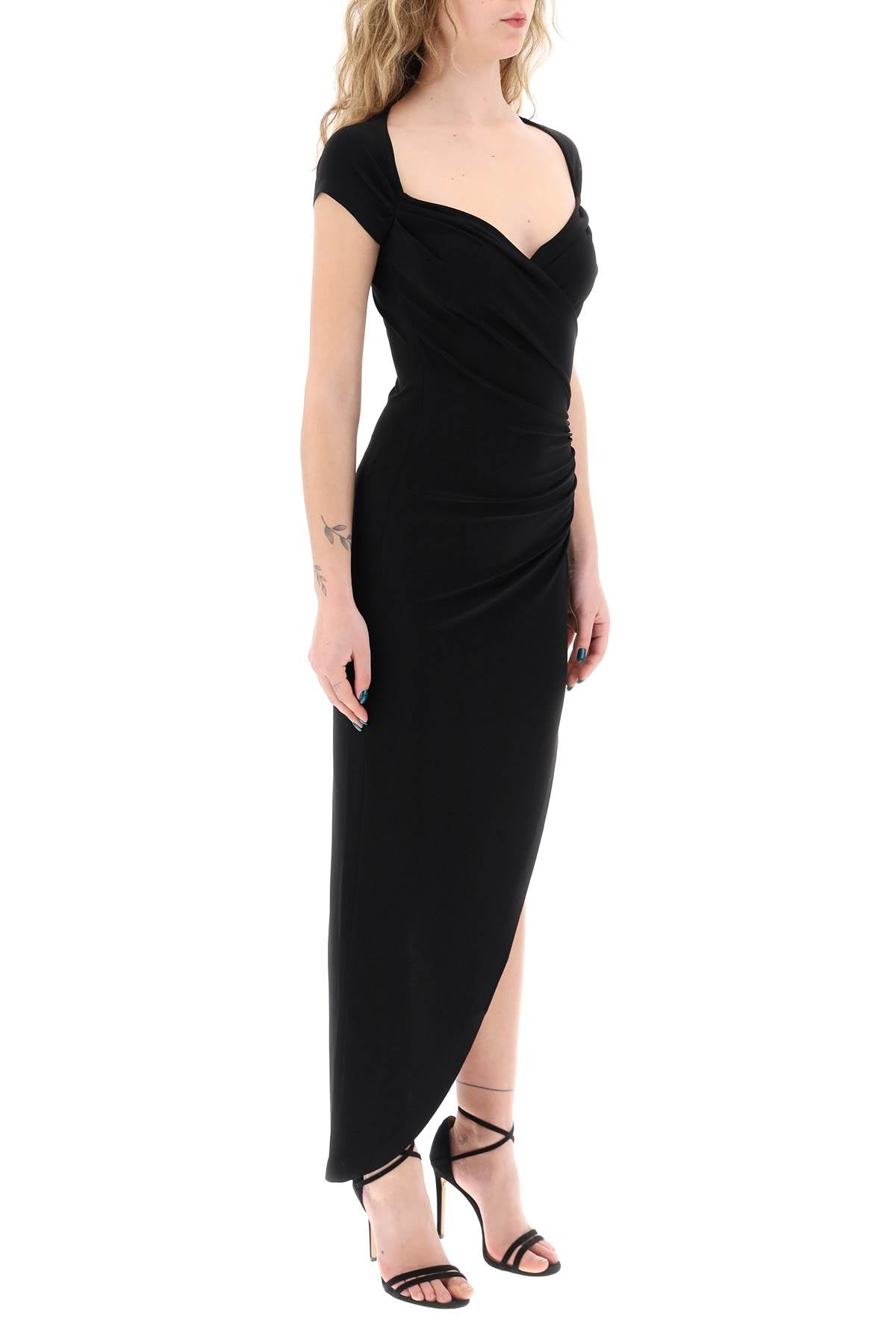 Norma Kamali midi dress with side ruch