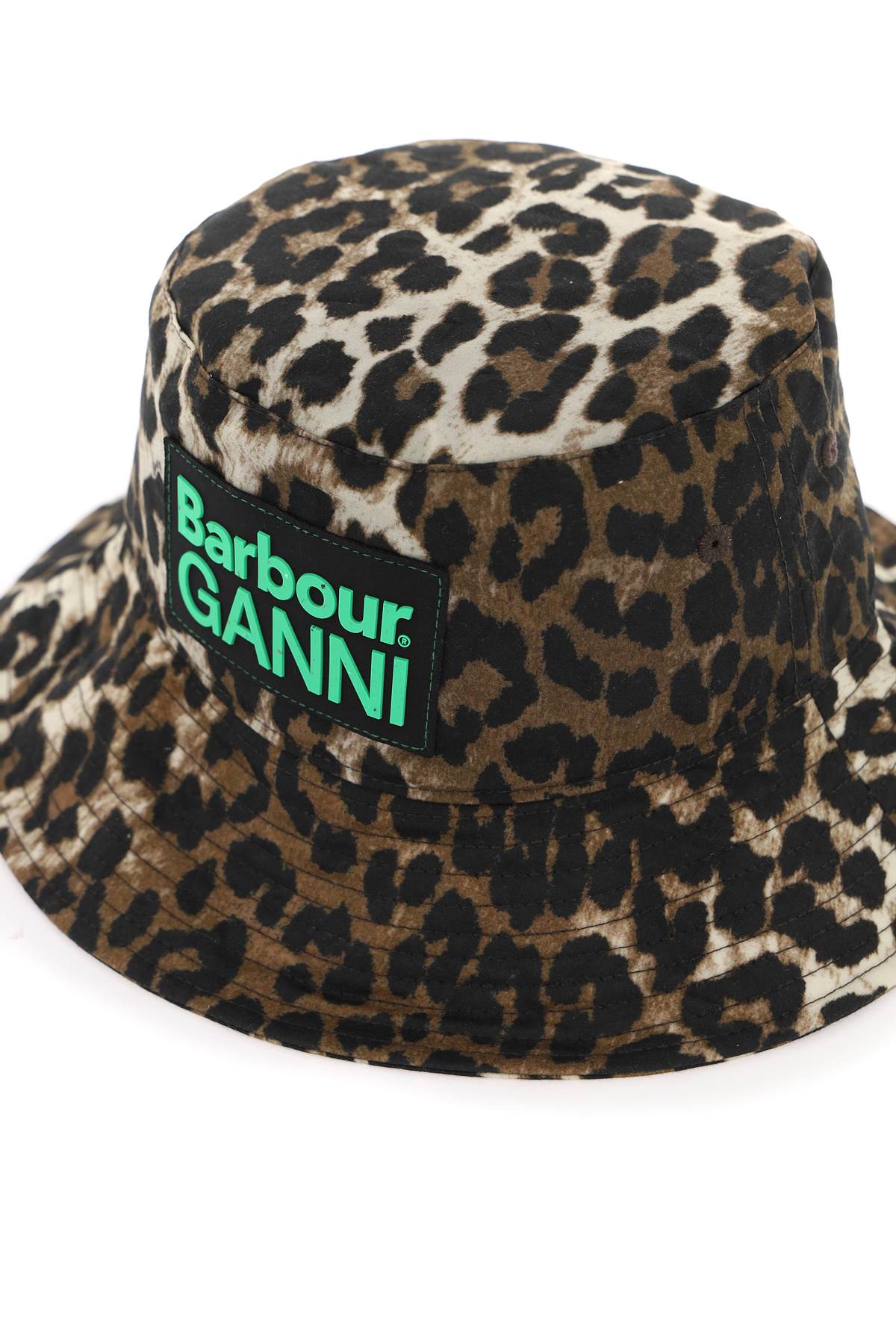 Barbour x Ganni waxed leopard bucket hat