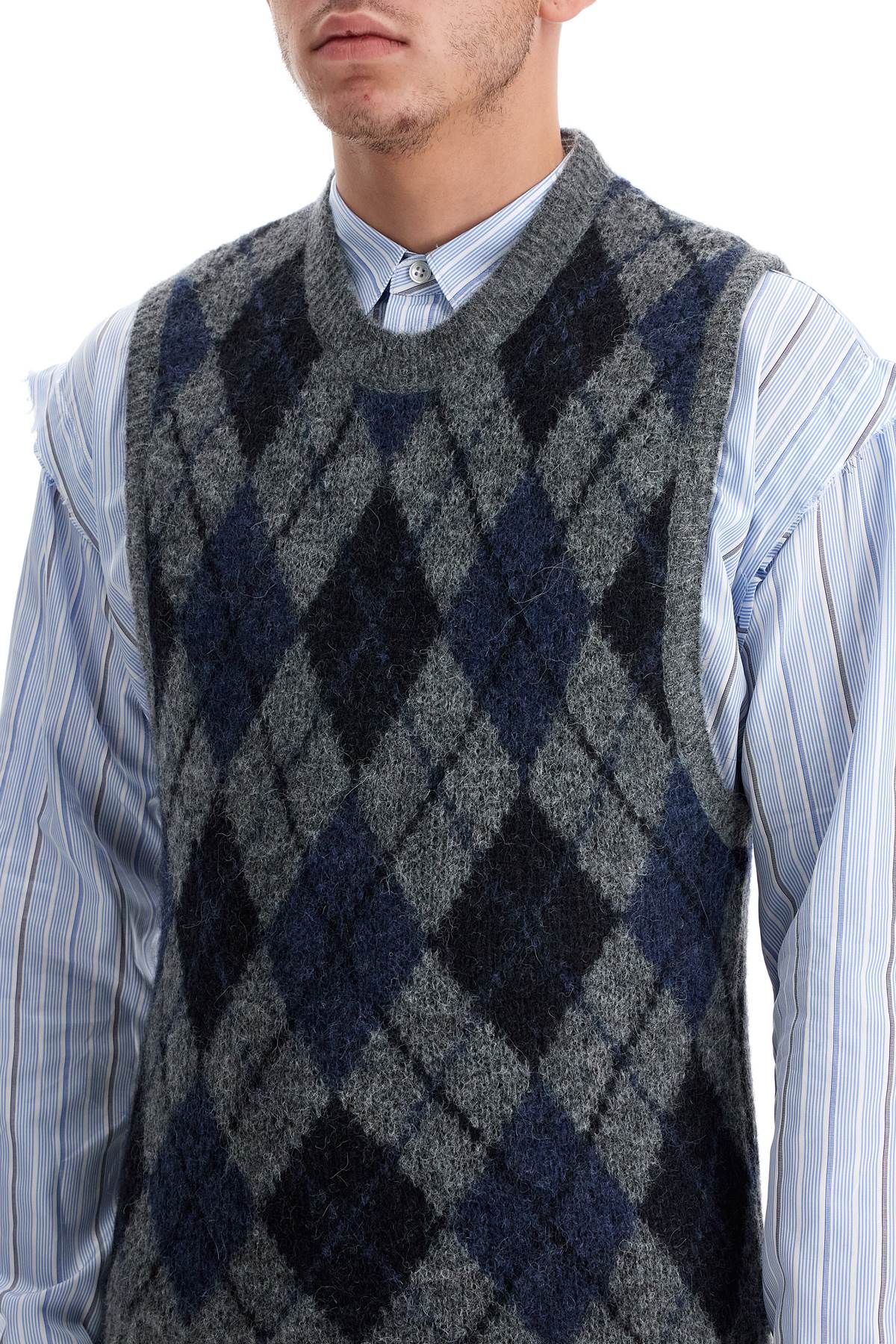 OUR LEGACY soft duke argyle formal knit vest