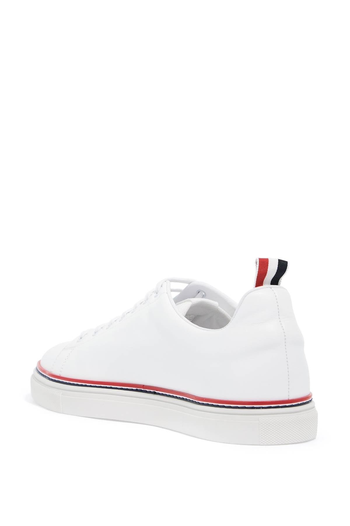 Thom Browne Thom Browne smooth leather sneakers with tricolor detail.