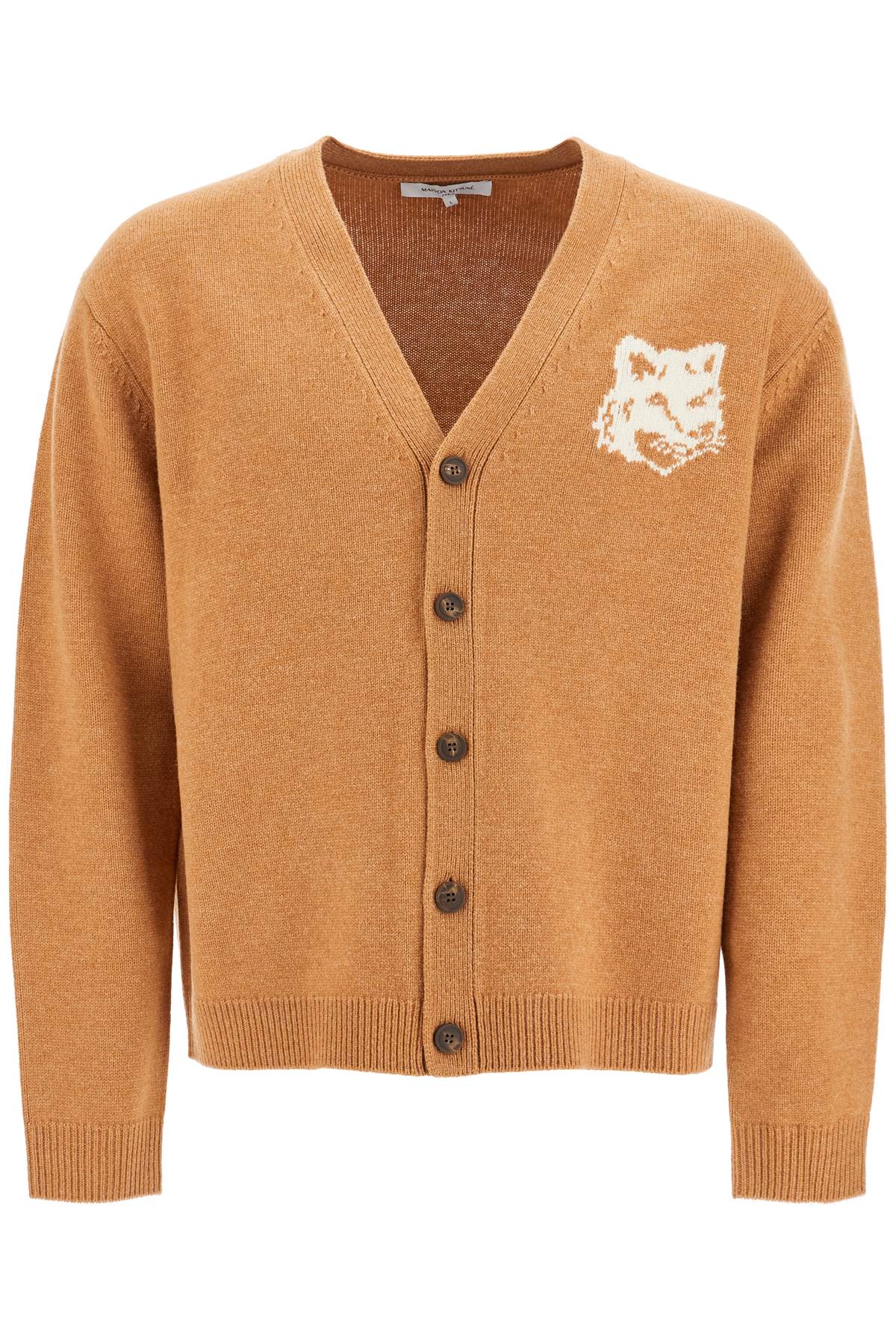 Maison Kitsune 'fox head wool cardigan with