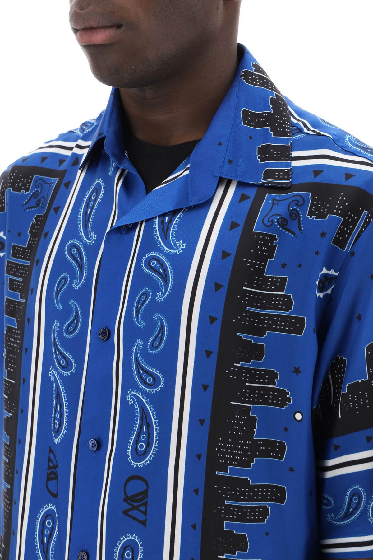 Off-White Off-White skyline paisley bowling shirt with pattern