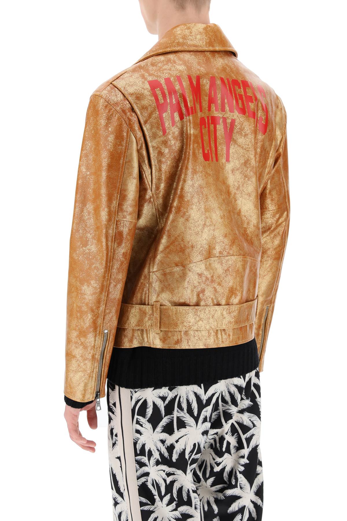 Palm Angels Palm Angels pa city biker jacket in laminated leather