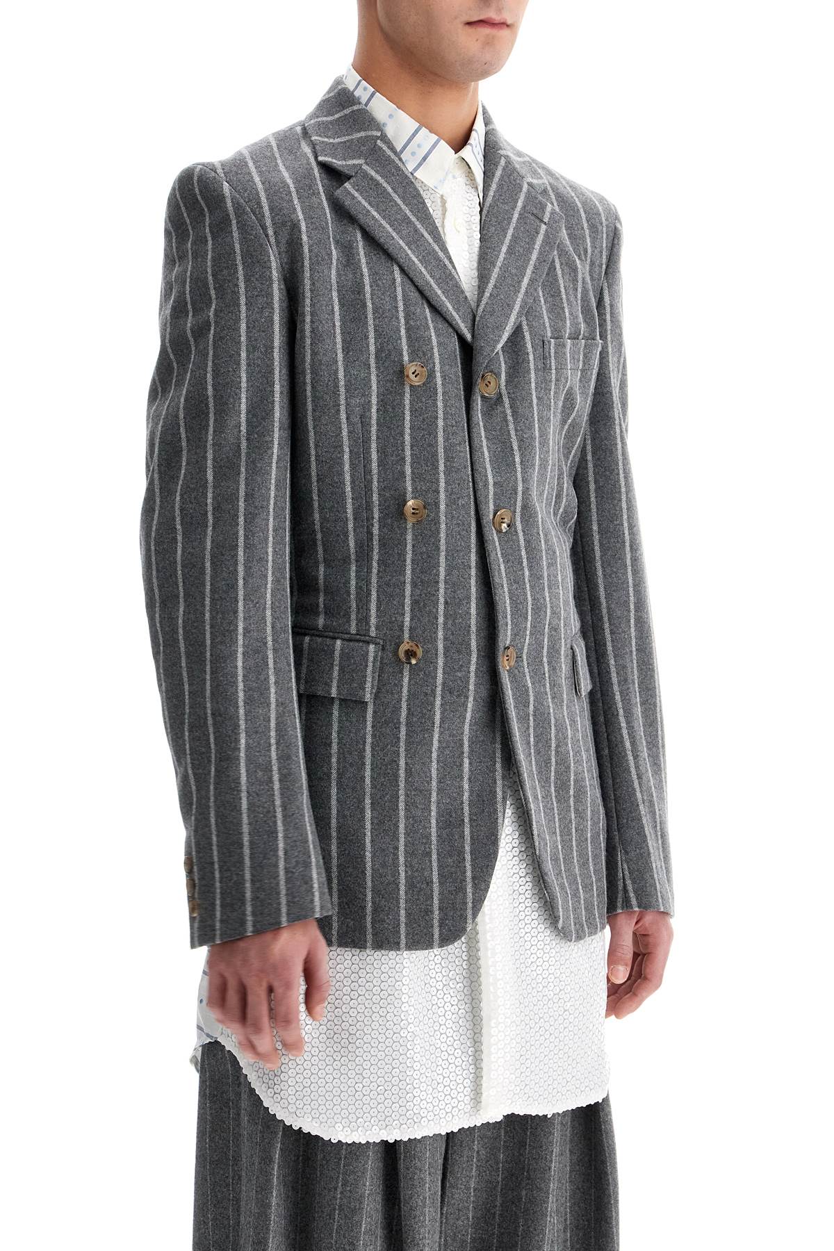 Comme Des Garcons Homme Plus Comme Des Garcons Homme Plus striped wool jacket