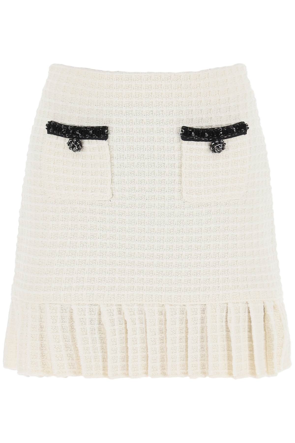 Self Portrait Self Portrait knitted mini skirt with sequins