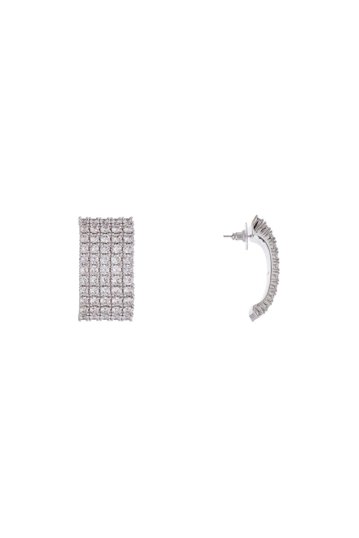 Self-Portrait Self Portrait rectangular chain earrings with cubic zirconia in silver