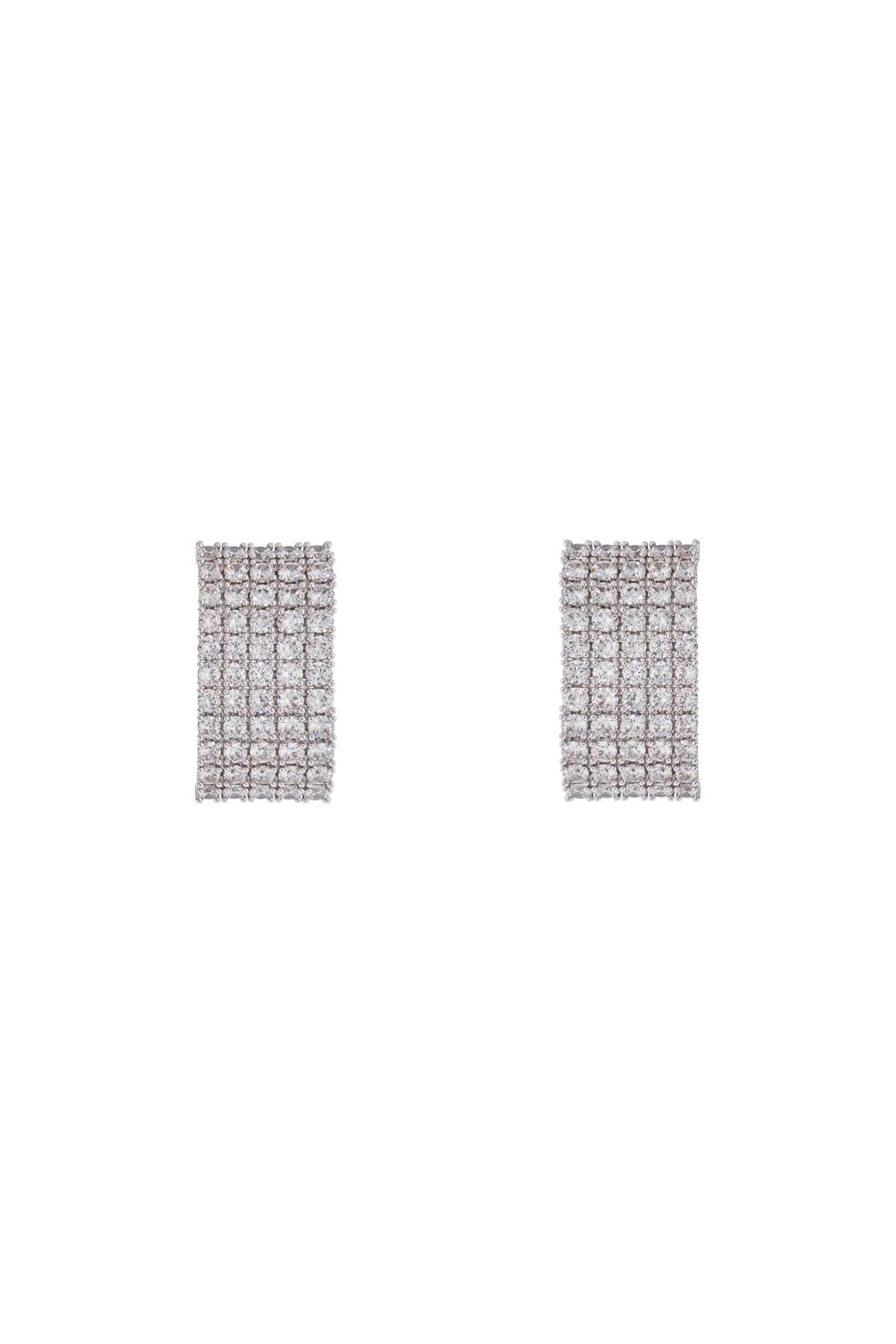 Self-Portrait Self Portrait rectangular chain earrings with cubic zirconia in silver