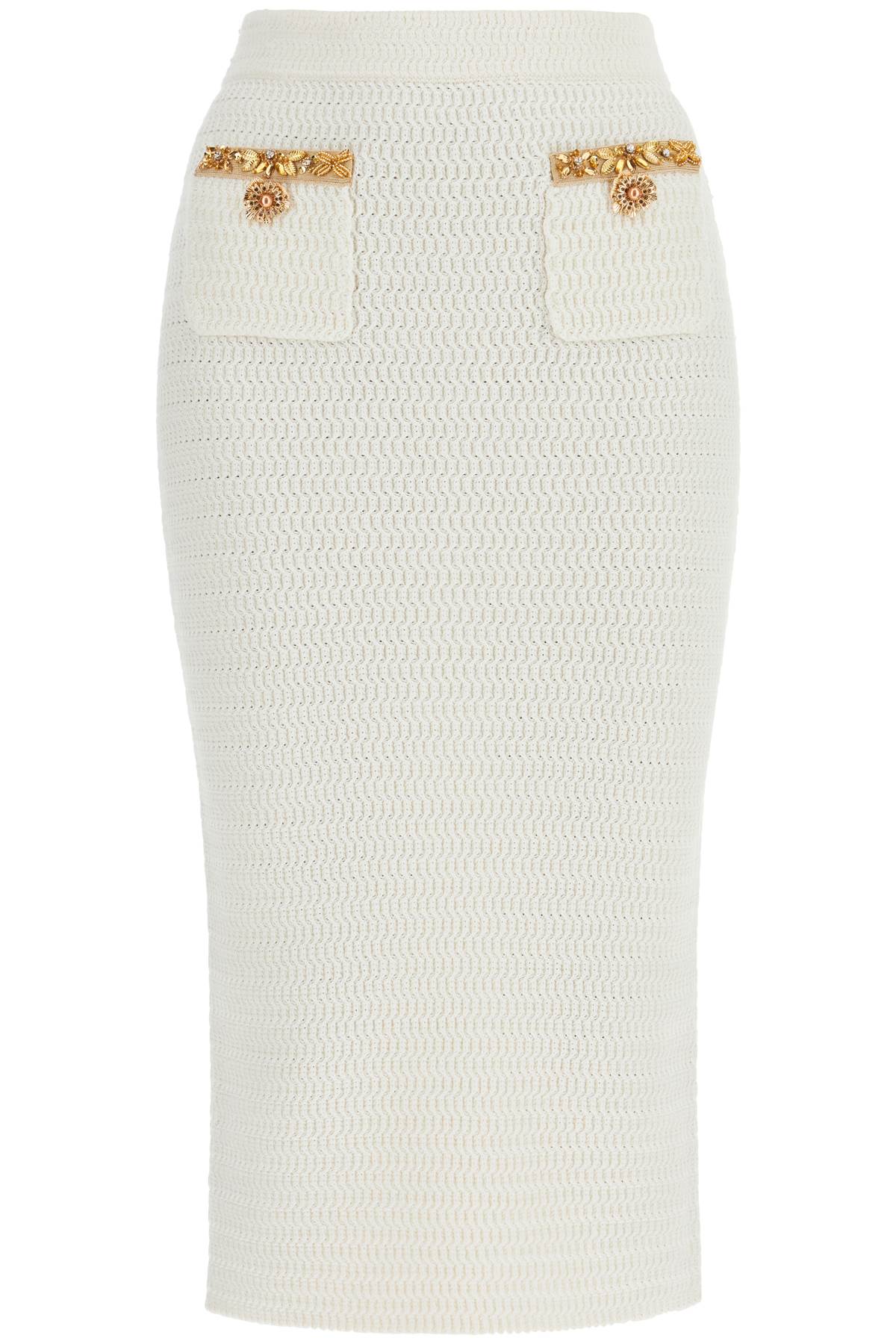 Self Portrait 'knitted lurex midi skirt