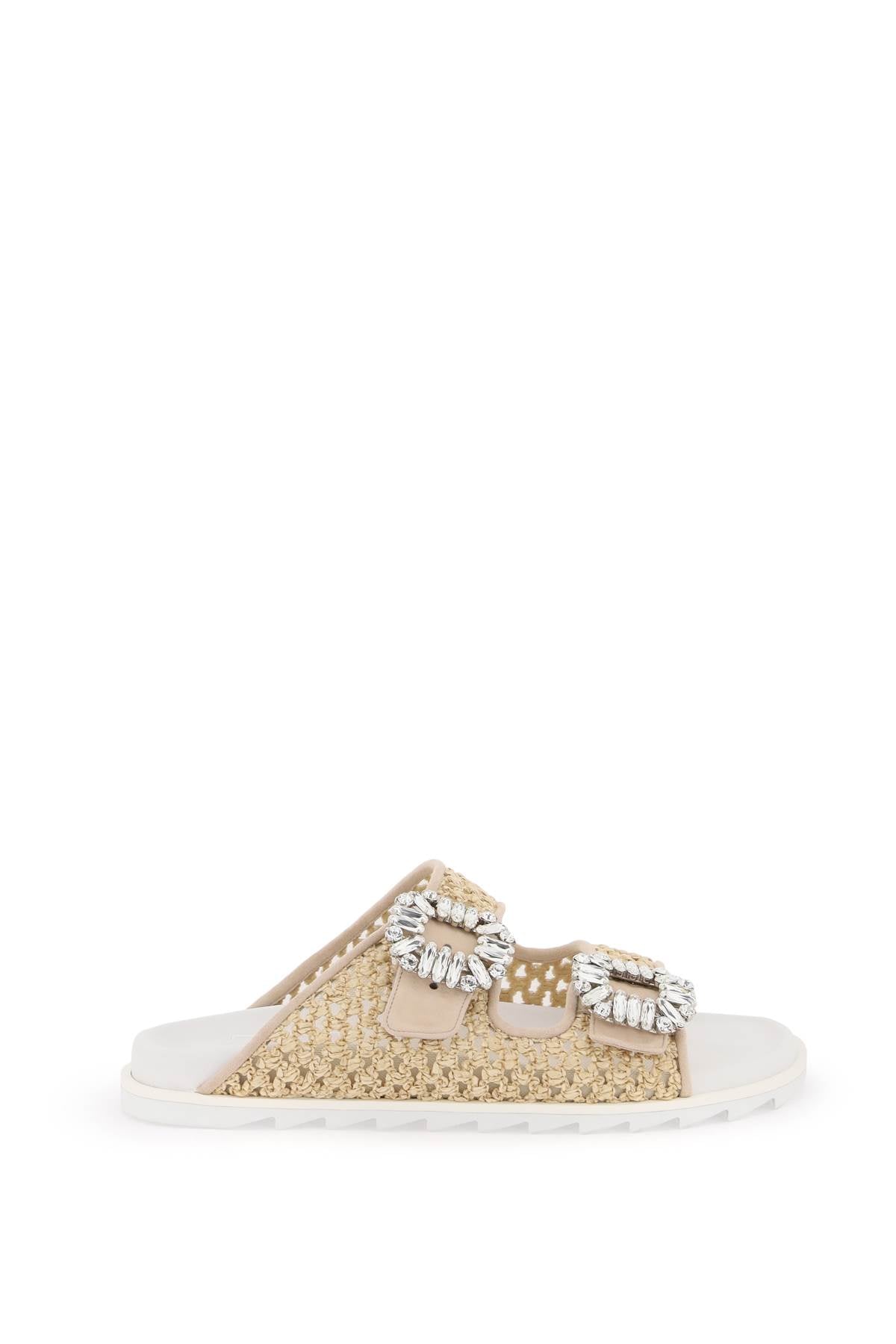 Roger Vivier Roger Vivier "rafia slidy viv' slides with str