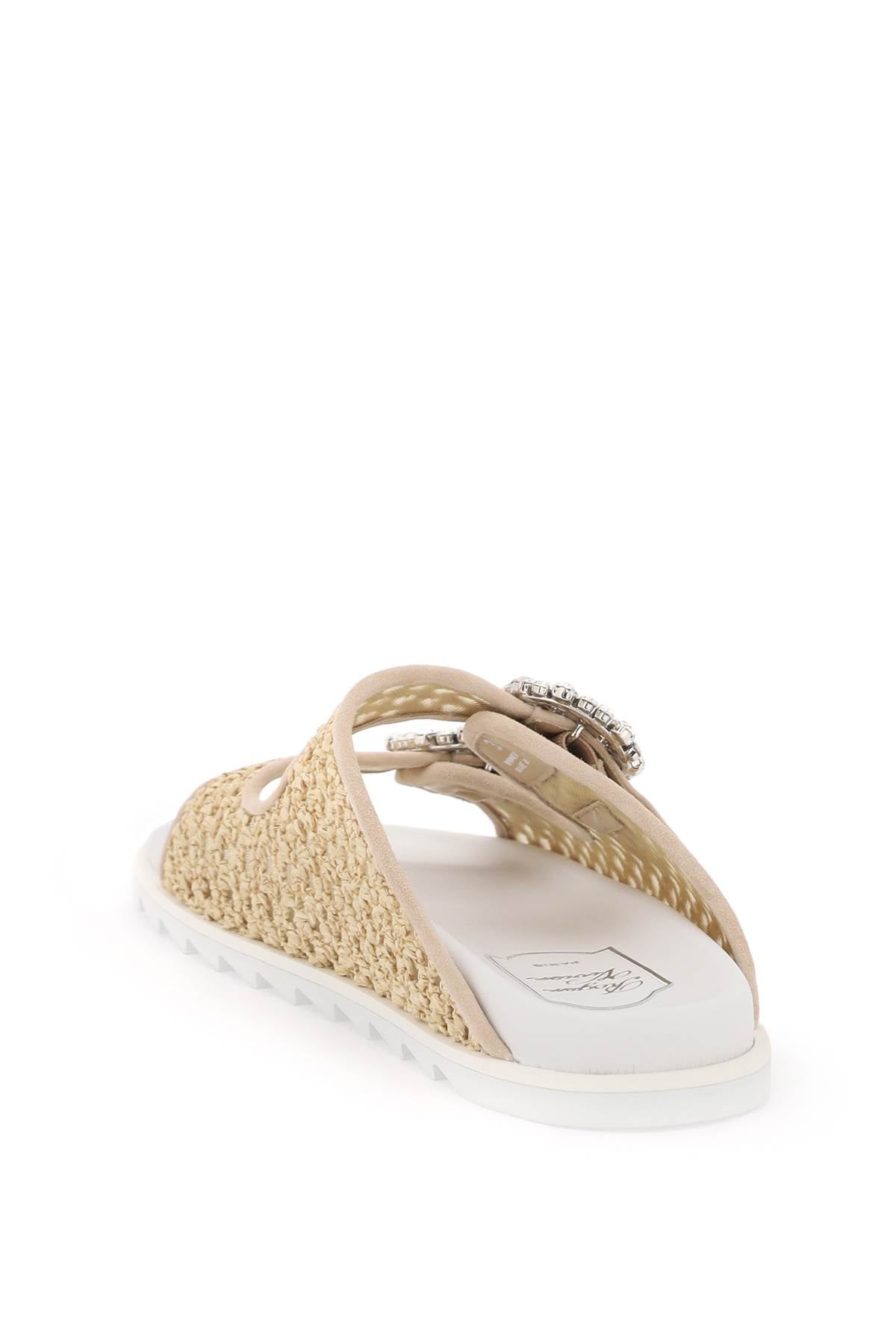 Roger Vivier Roger Vivier "rafia slidy viv' slides with str