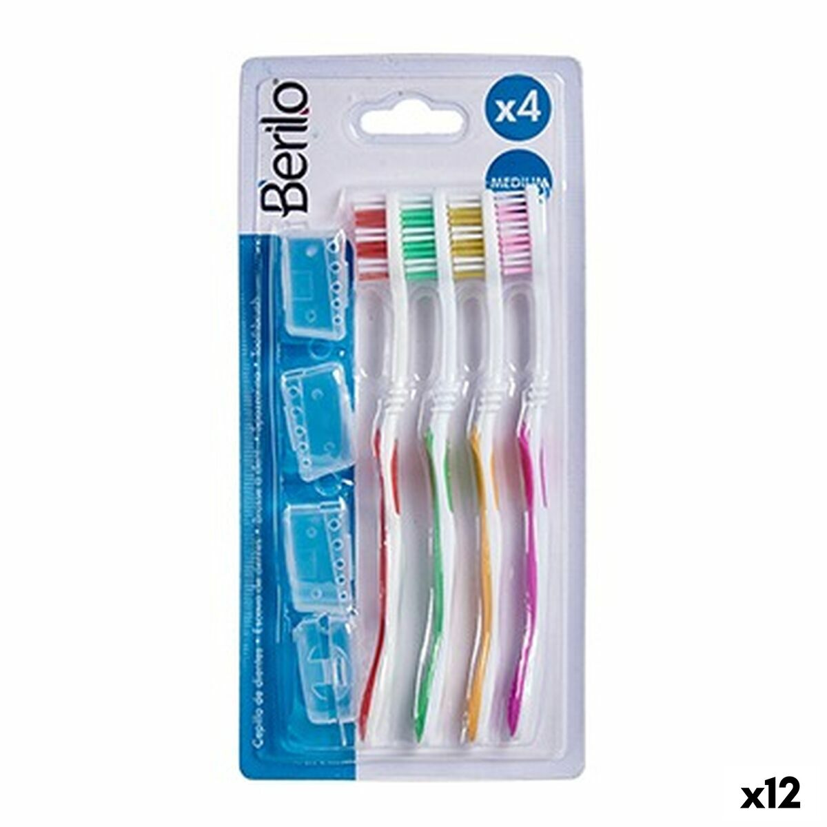 Toothbrush Yellow Blue Red Green (12 Units)