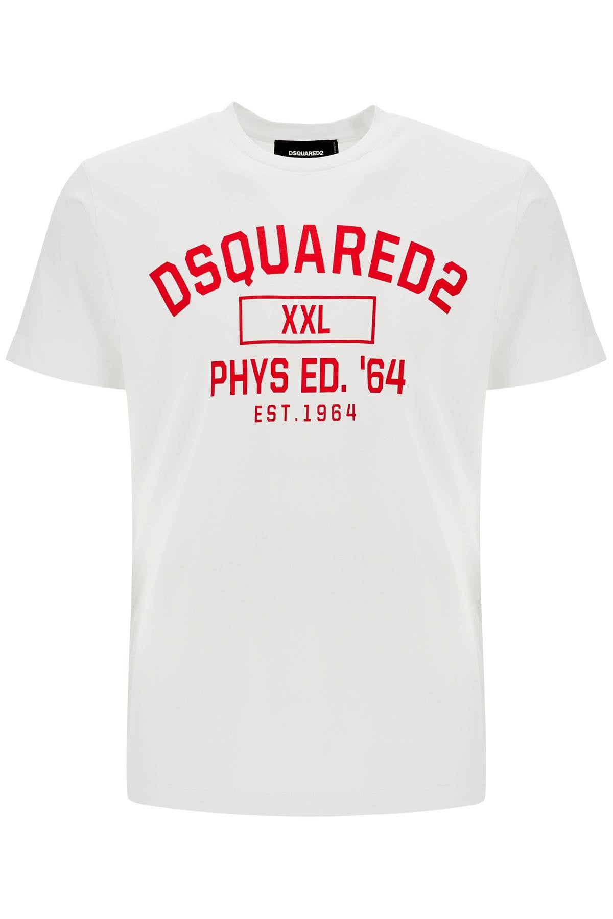 Dsquared2 white cotton t-shirt with phys ed. '64 logo