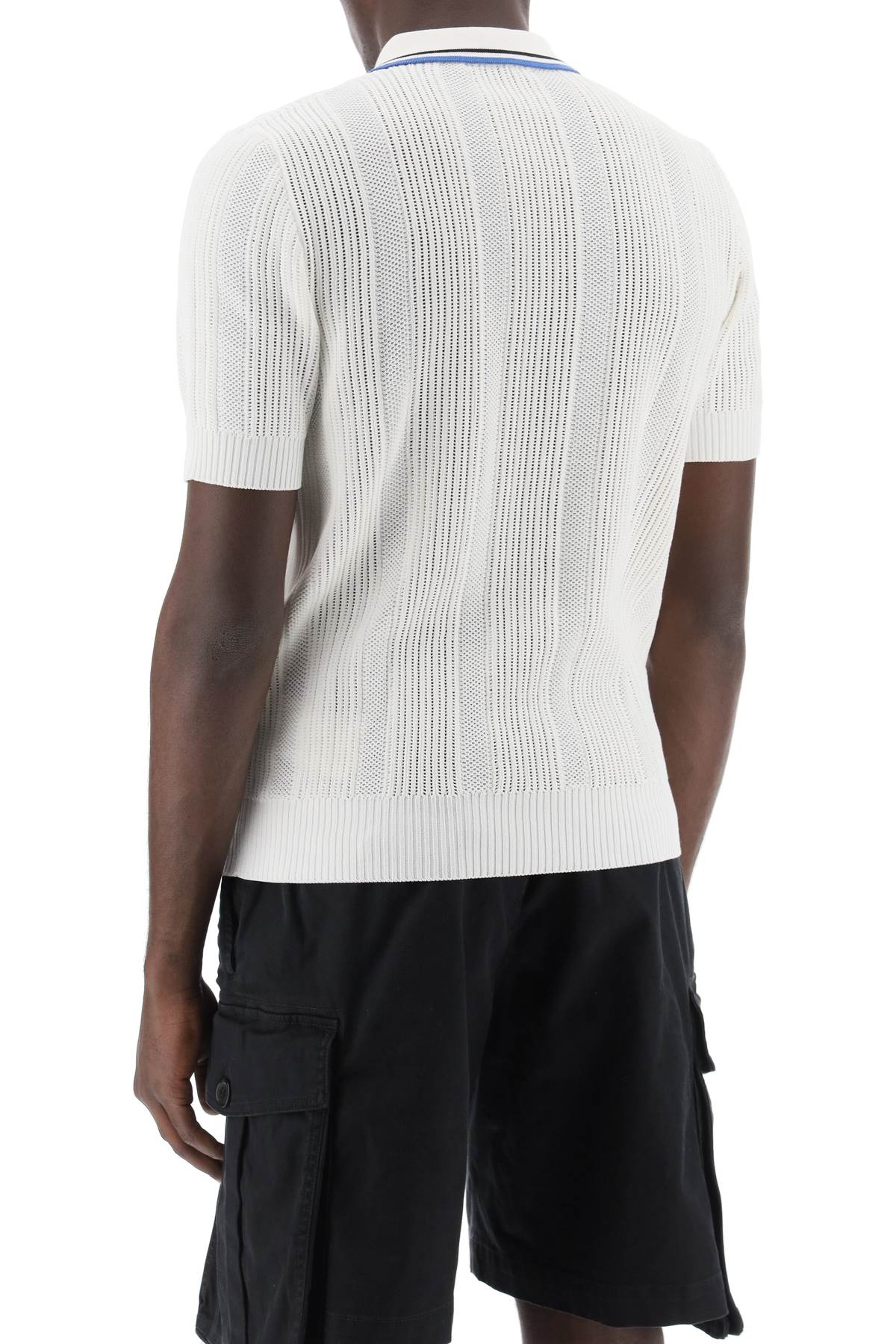 Dsquared2 perforated knit polo shirt