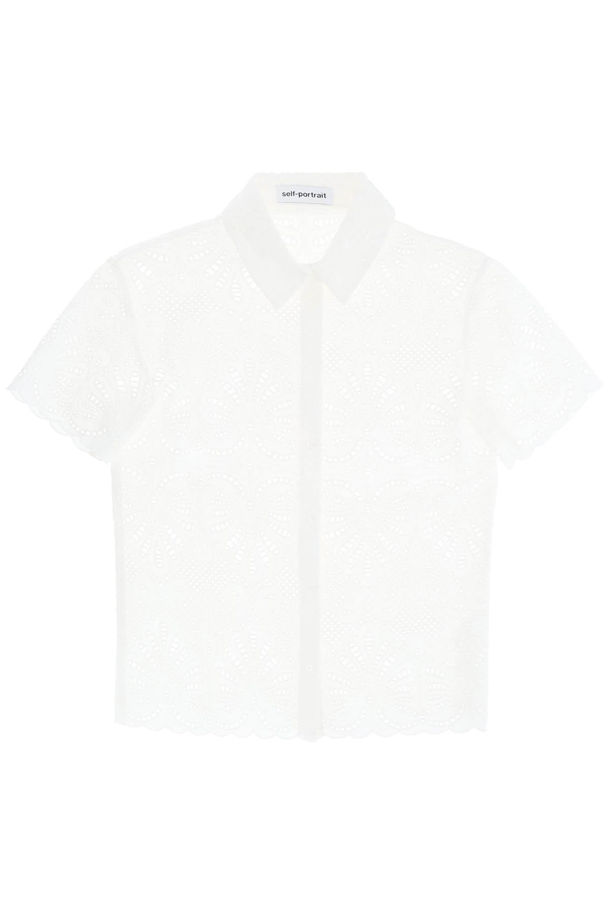 Self Portrait Self Portrait short-sleeved sangallo lace shirt