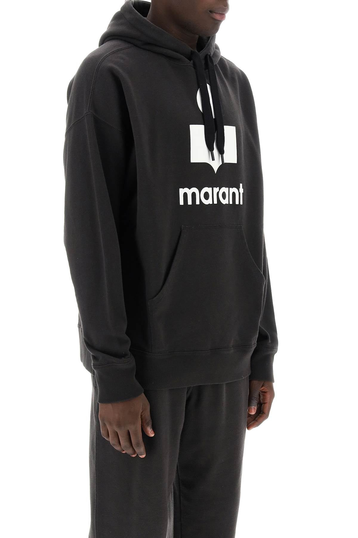 Marant Marant miley flocked logo hoodie