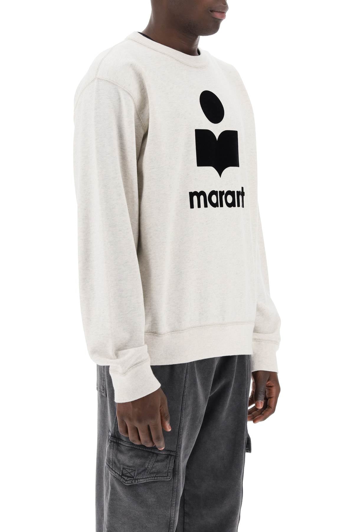 Marant mikoy flocked logo sweatshirt