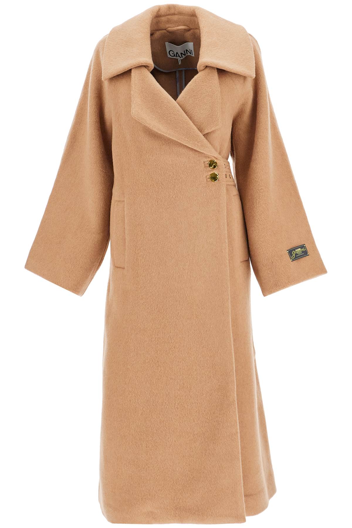 Ganni long recycled wool coat