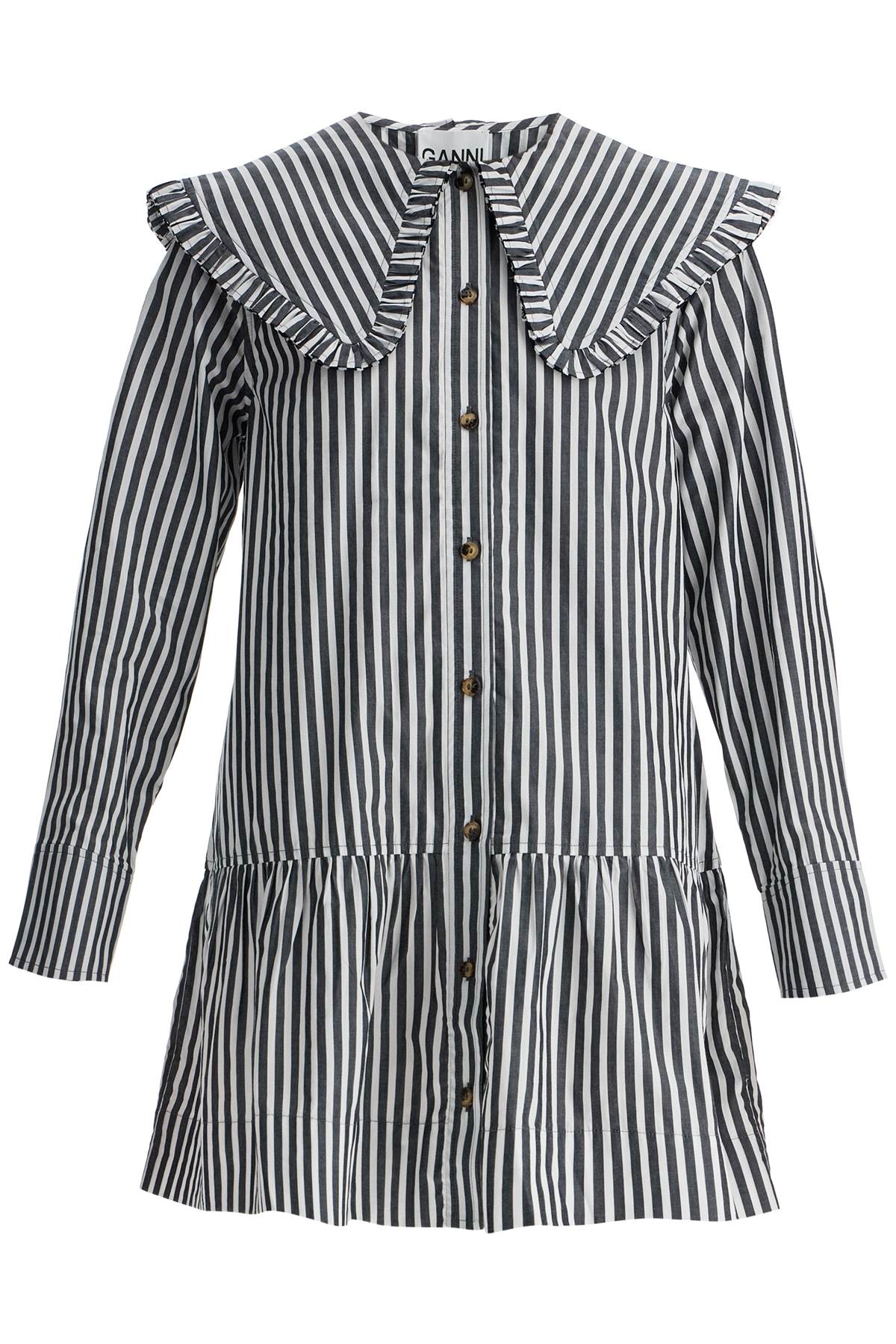 Ganni big collar mini shirt dress