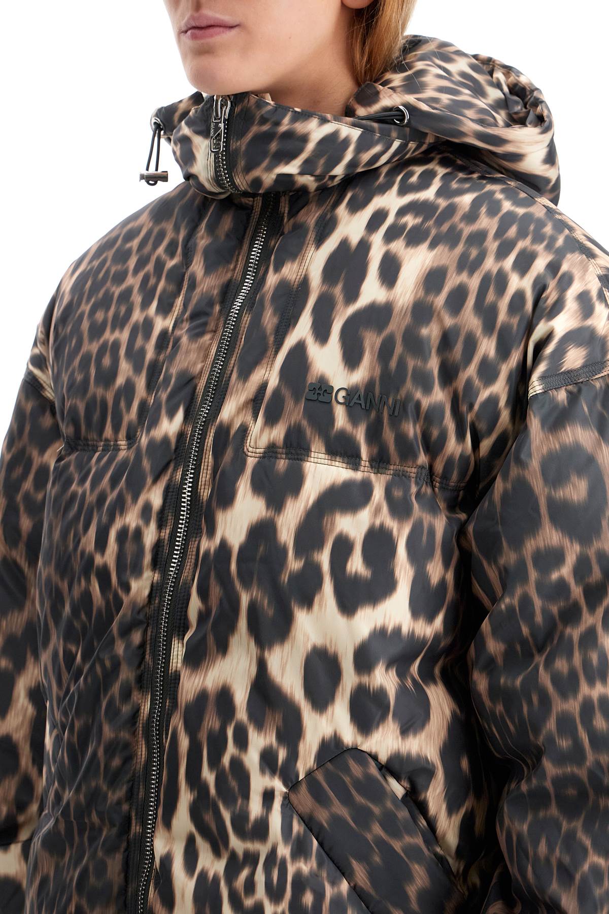 Ganni leopard print down