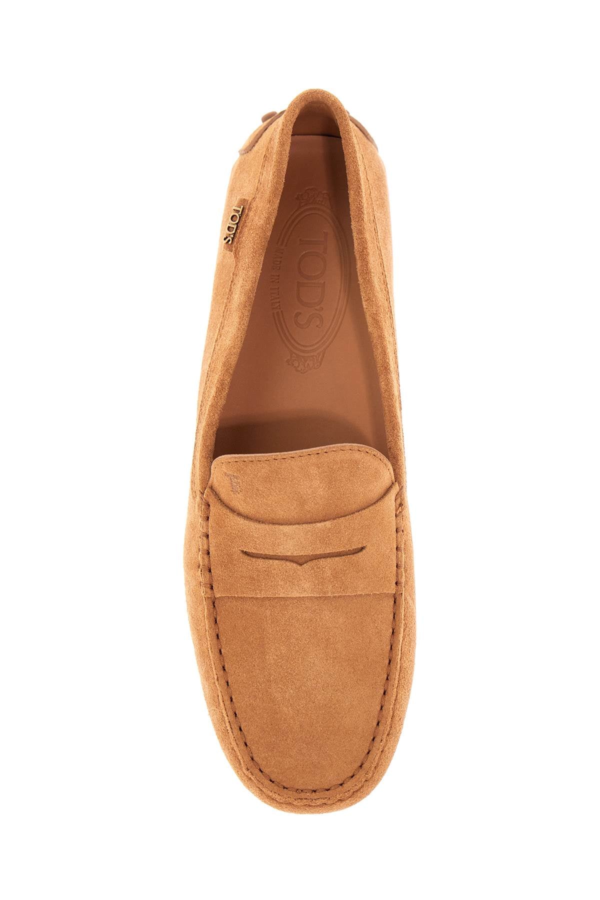 Tod'S men's suede leather loafers in cognac