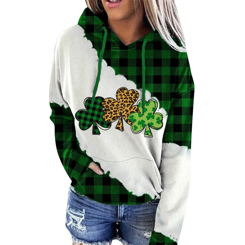 Kapuzenpullover mit Kleeblatt-Print zum St. Patrick's Day 