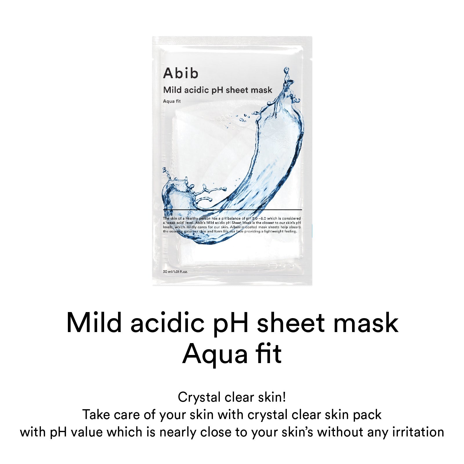Abib Mild Acidic pH Sheet Mask Aqua Fit 30ml X 10ea - JOSEPH BEAUTY