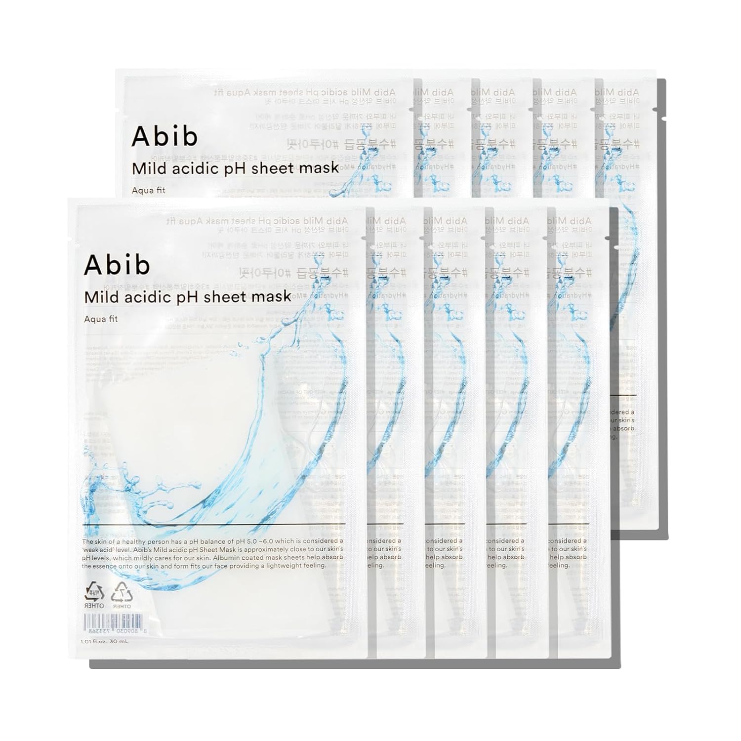 Abib Mild Acidic pH Sheet Mask Aqua Fit 30ml X 10ea - JOSEPH BEAUTY