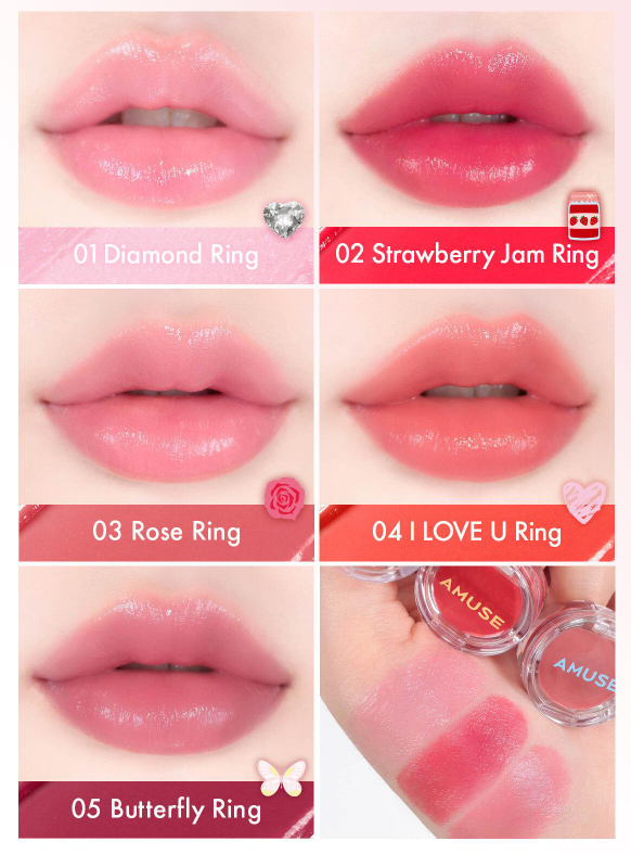 AMUSE Ring Lip Balm 0.9g (5 Colors)