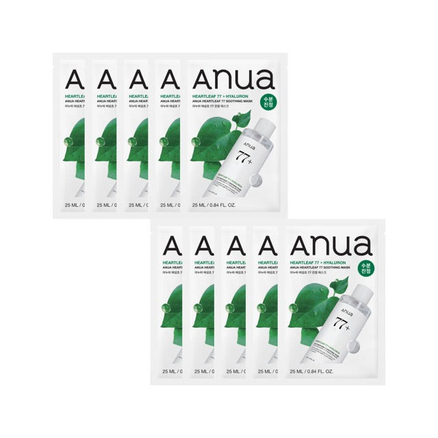Anua HEARTLEAF 77% SOOTHING SHEET MASK 25ml X 10ea