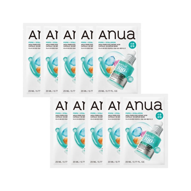 Anua PDRN Hyaluronic Acid Capsule 100 Serum Mask Sheet 23ml*10ea