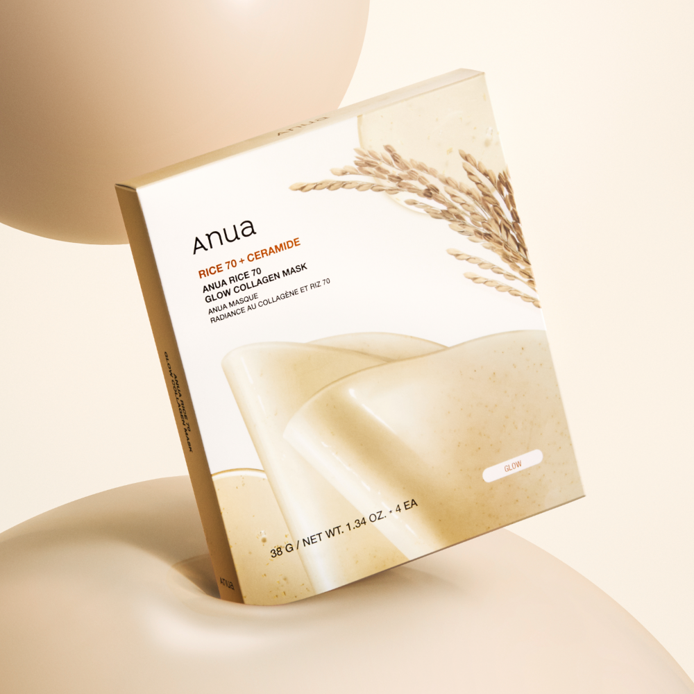 Anua Rice 70 Glow Collagen Mask 38g X 4ea