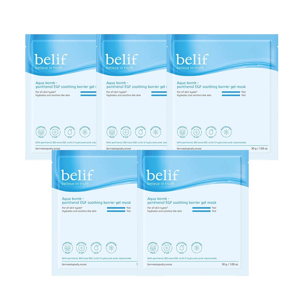 belif Aqua Bomb Panthenol EGF Soothing Barrier Gel Mask 30ml X 5ea