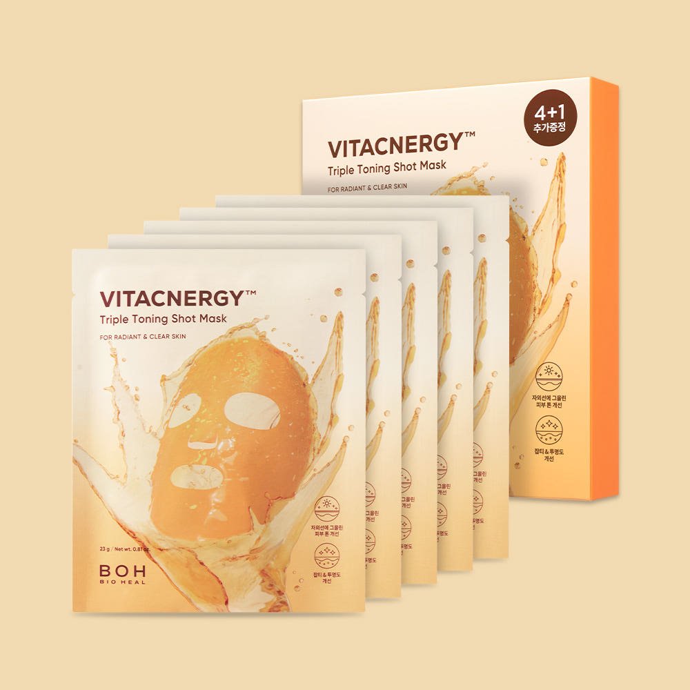 [BIO HEAL BOH] VITACNERGY Triple Toning Shot Mask 23g X (4+1)ea - JOSEPH BEAUTY