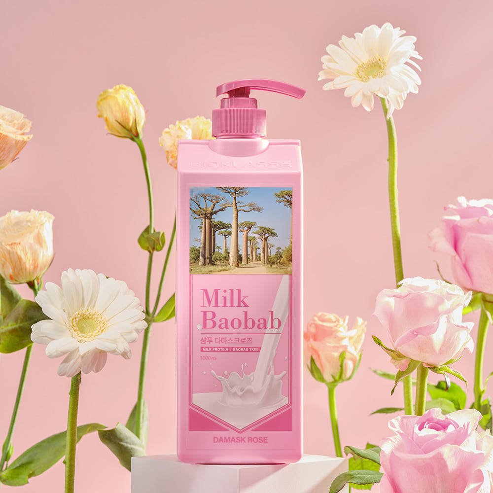 BIOKLASSE MILK BAOBAB Hair Shampoo 1000ml Damask Rose - JOSEPH BEAUTY