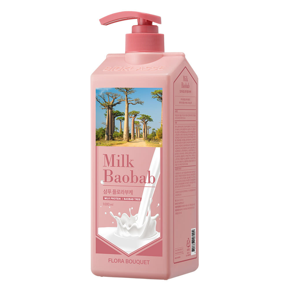BIOKLASSE MILK BAOBAB Hair Shampoo 1000ml #Flora Bouquet