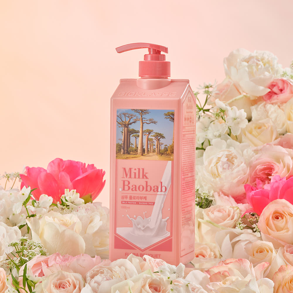 BIOKLASSE MILK BAOBAB Hair Shampoo 1000ml #Flora Bouquet