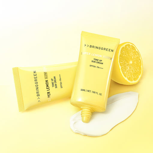 BRINGGREEN Super Lemon Glutathione Tone Up Sun Cream SPF 50+ 50ml+50ml Set